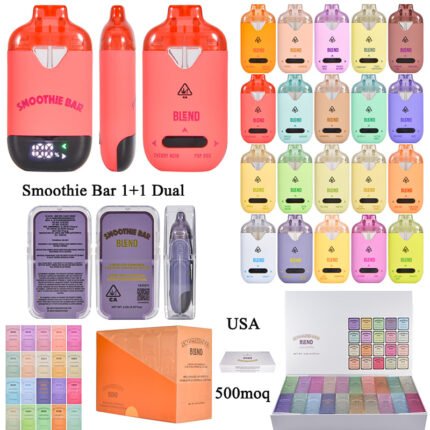 Smoothie Bar Blend 2G Disposable Dual Chambers 1g+1g Empty 2ML Vapes 40 flavors Wholesale USA/EU